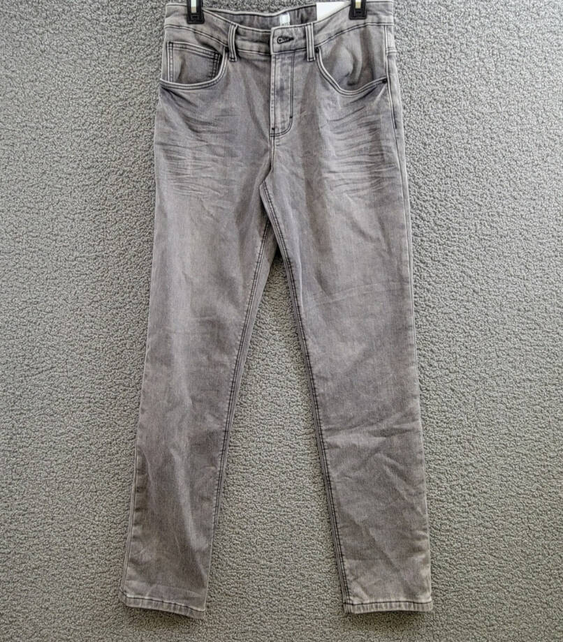 BOSS Logo-Embossed Straight-Leg Jeans Big Boys 16Y Denim Gray Button Zip Closure