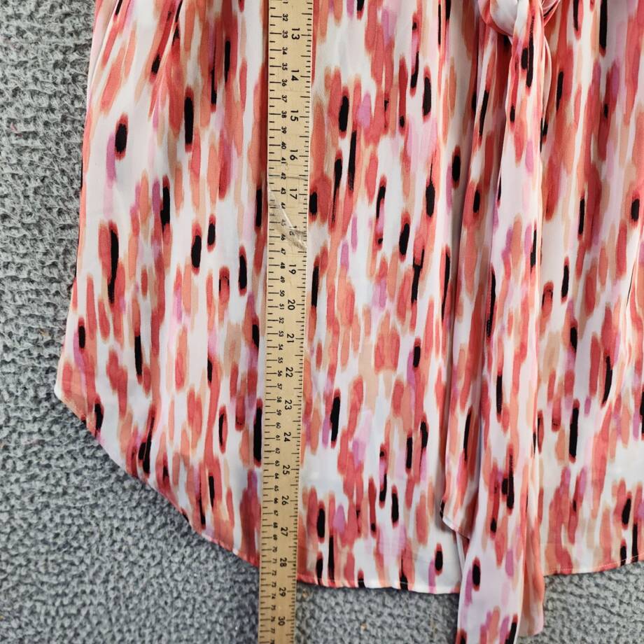 Bar III Plus Size Printed Bow-Tie Sleeveless Blouse Women's 1X Peach Amber Multi