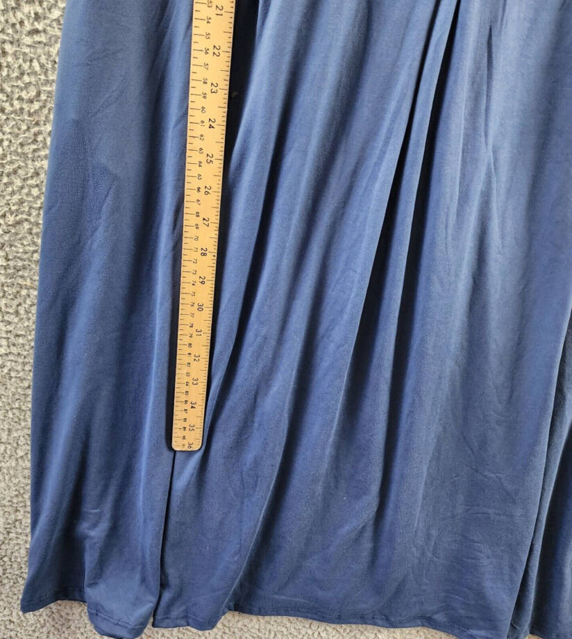 24seven Comfort Apparel Plus Size Fit and Flare Midi Dress Women's 2X Indigo L/S