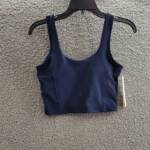 Aqua Corseted Square Neck Longline Bra Women's XS Myth Pullover