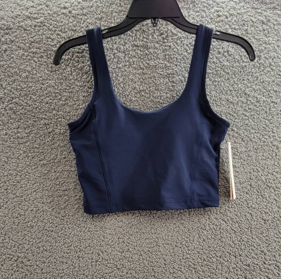 Aqua Corseted Square Neck Longline Bra Women's XS Myth Pullover