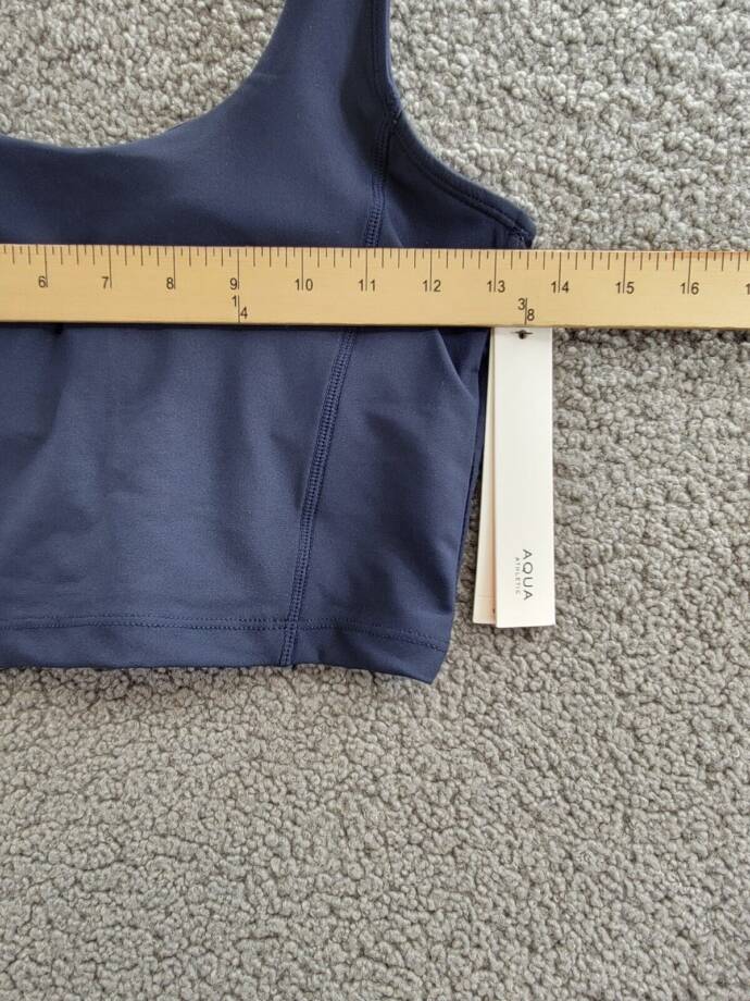 Aqua Corseted Square Neck Longline Bra Women's XS Myth Pullover