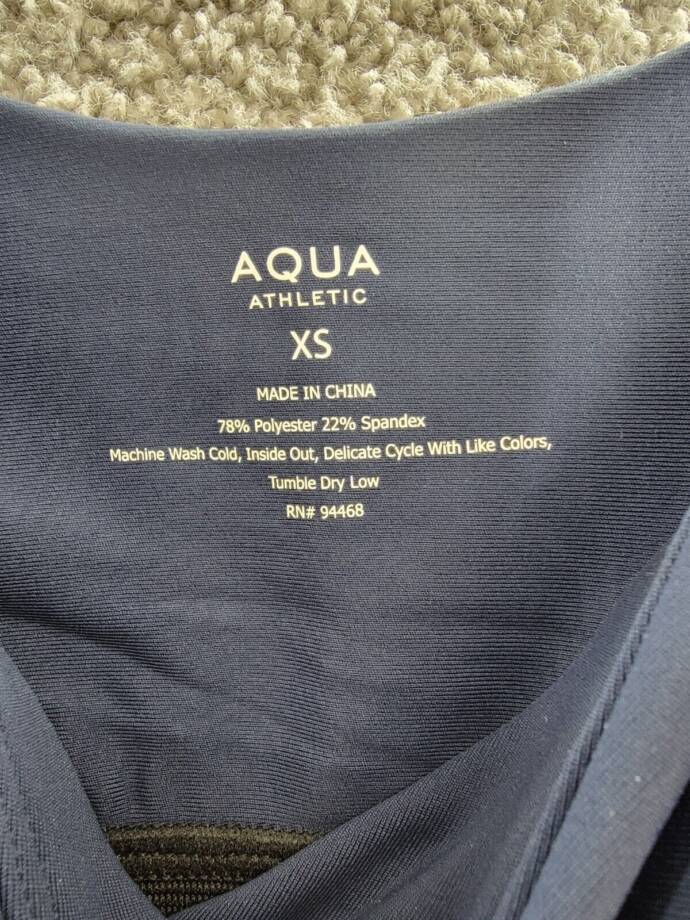 Aqua Corseted Square Neck Longline Bra Women's XS Myth Pullover