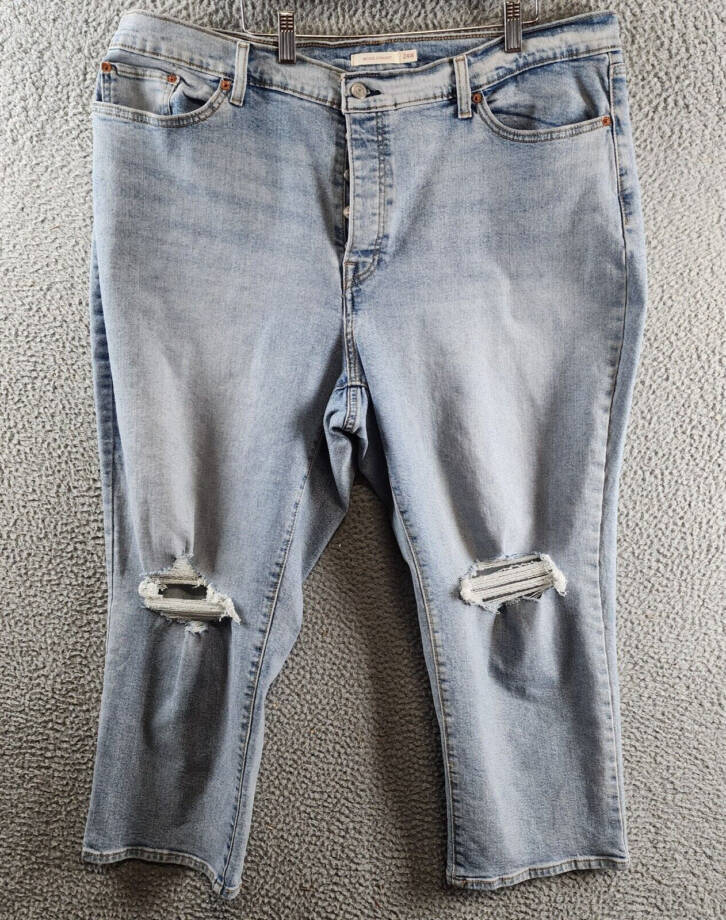 Levi's Wedgie Straight Jeans Women's 24W Zip Fly With Button Closure Distressed