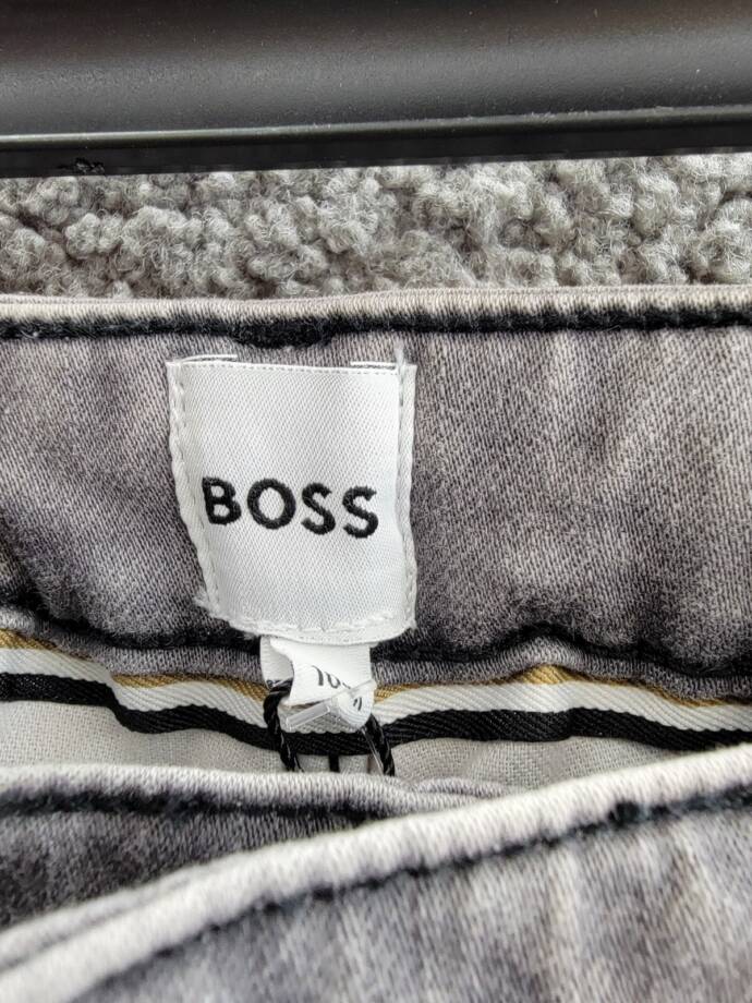 BOSS Logo-Embossed Straight-Leg Jeans Big Boys 16Y Denim Gray Button Zip Closure