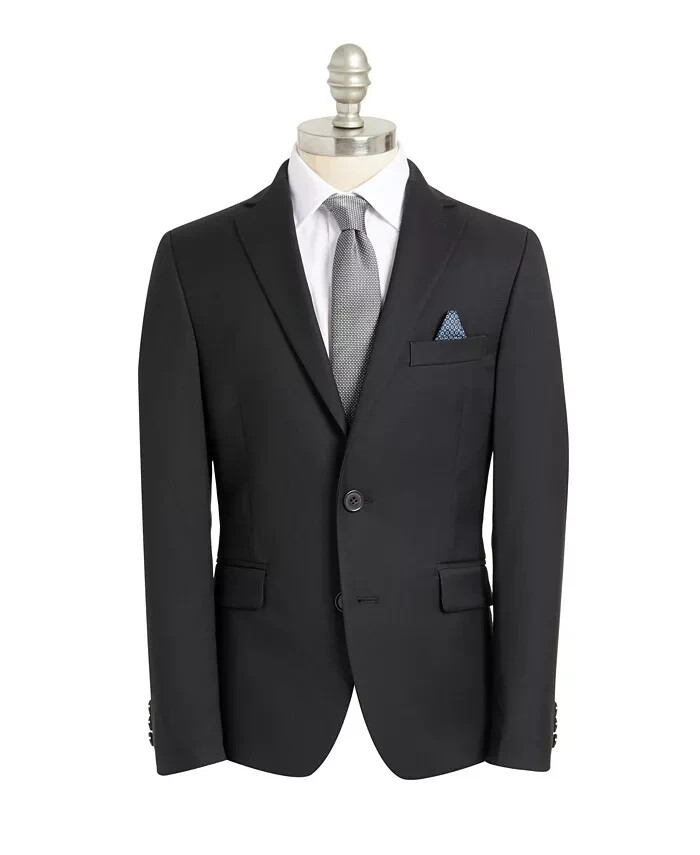 Lauren Ralph Lauren Solid Classic Suit Jacket Big Boys 12R Black Long Sleeve