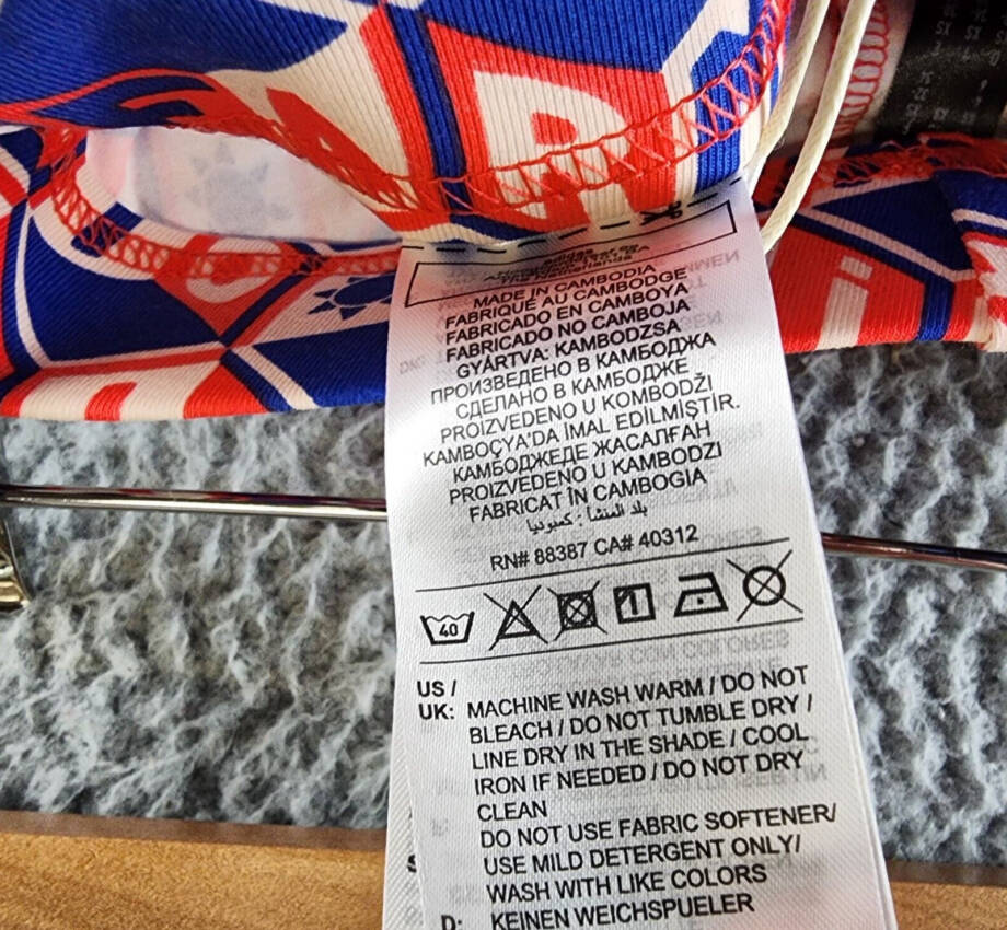 adidas FARM Rio Printed 3-Stripes Bike Shorts Women's XS Blue/Red Multi Pull On