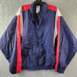 Reebok Track Jacket Y2K Vintage Windbreaker Full-Zip Women's 2X/18-20W Navy