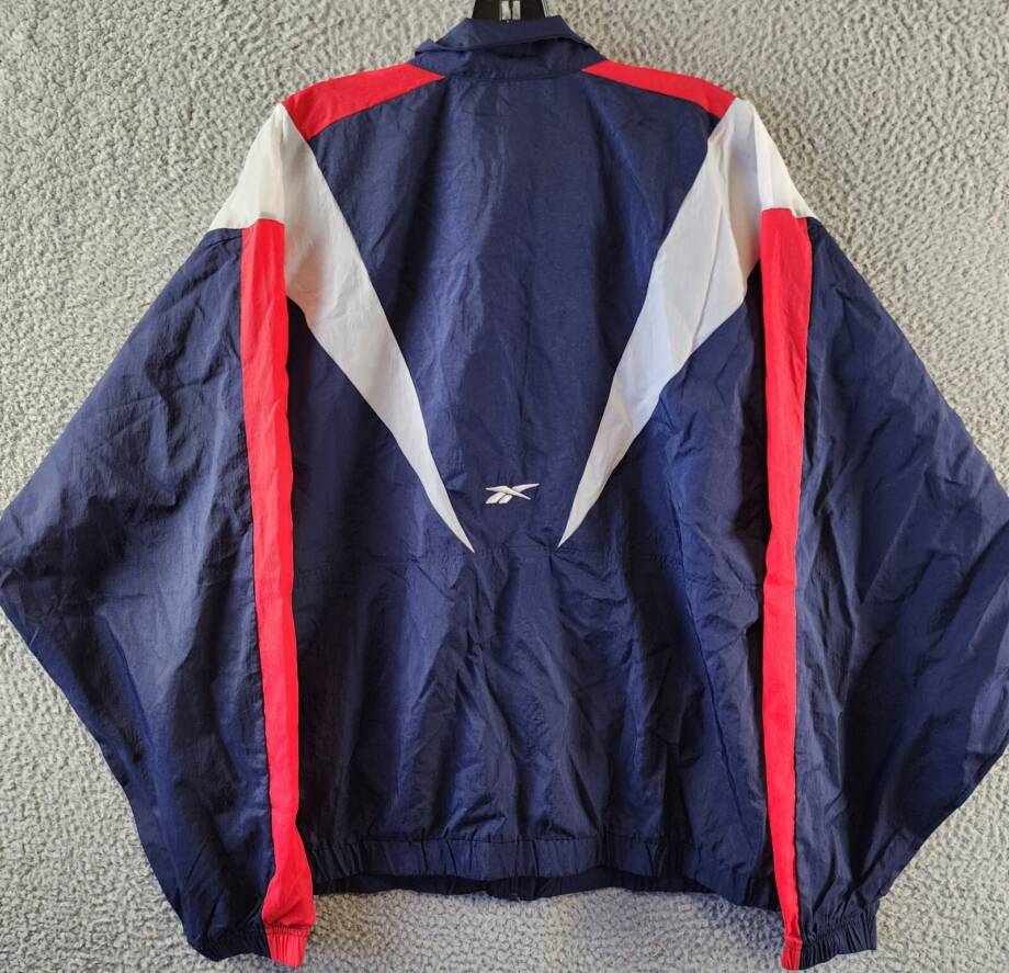 Reebok Track Jacket Y2K Vintage Windbreaker Full-Zip Women's 2X/18-20W Navy