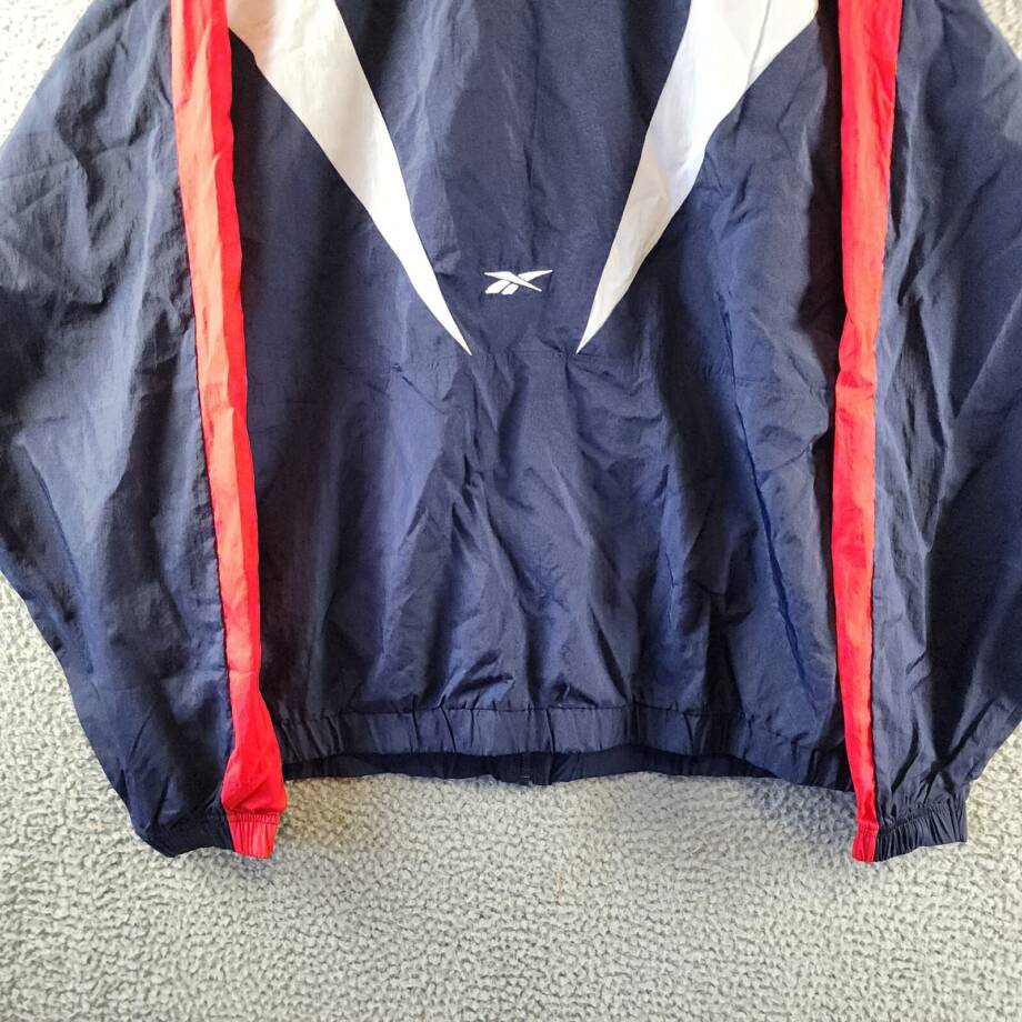 Reebok Track Jacket Y2K Vintage Windbreaker Full-Zip Women's 2X/18-20W Navy