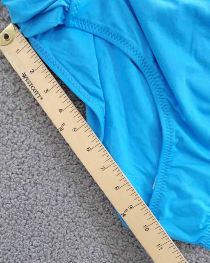 BECCA Plus Size Ruched Hipster Bottom Women's 2X 20/22 Blue Solid Elastic Waist