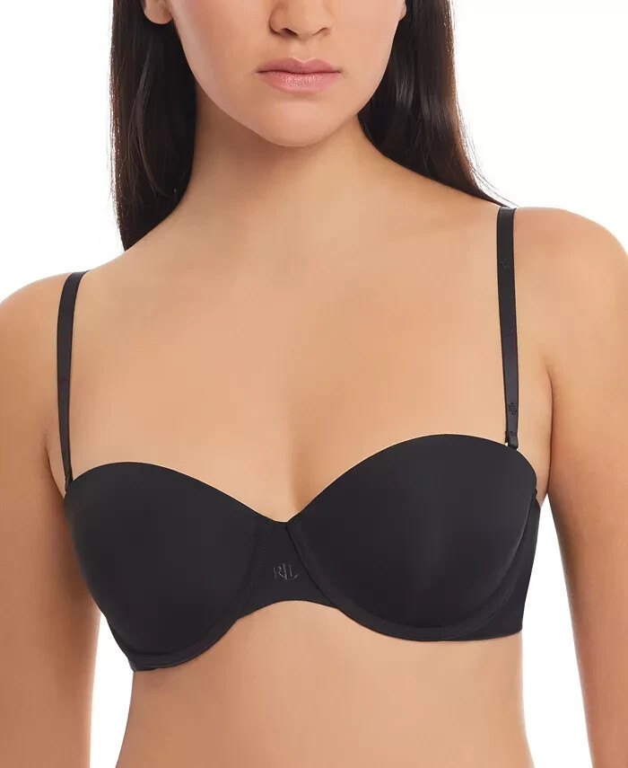 Lauren Ralph Lauren Luxe Smoothing Convertible Strapless Bra Women's 36C Black