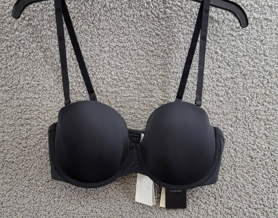 Lauren Ralph Lauren Luxe Smoothing Convertible Strapless Bra Women's 36C Black