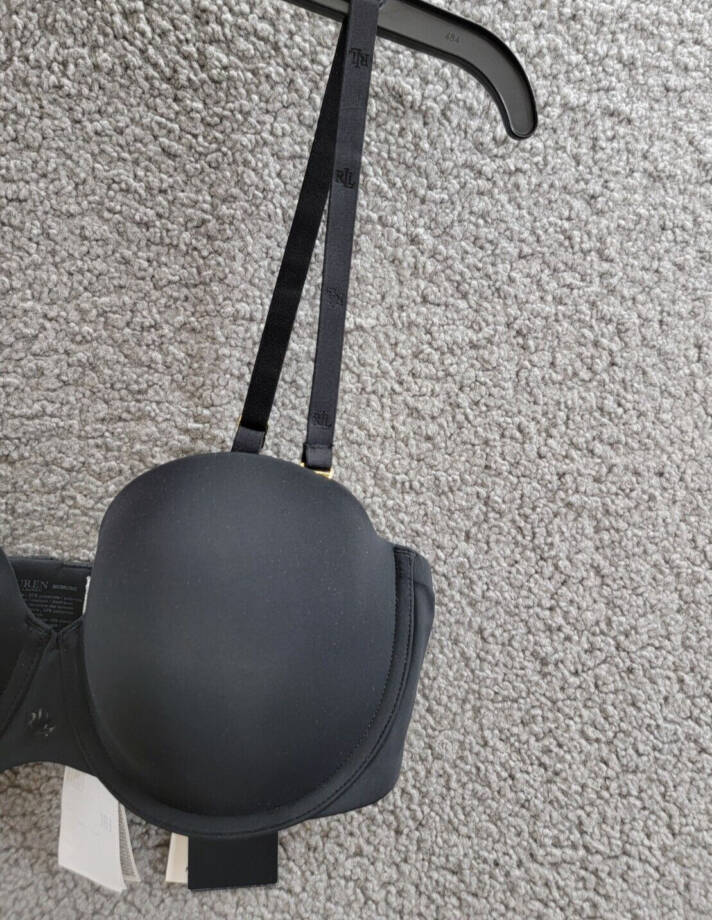 Lauren Ralph Lauren Luxe Smoothing Convertible Strapless Bra Women's 36C Black