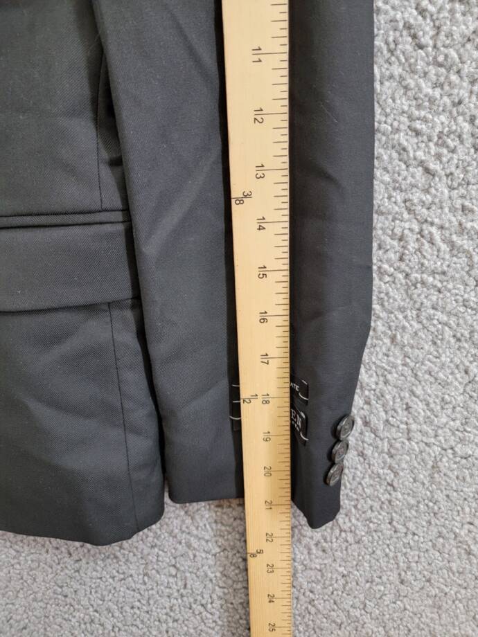 Lauren Ralph Lauren Solid Classic Suit Jacket Big Boys 12R Black Long Sleeve