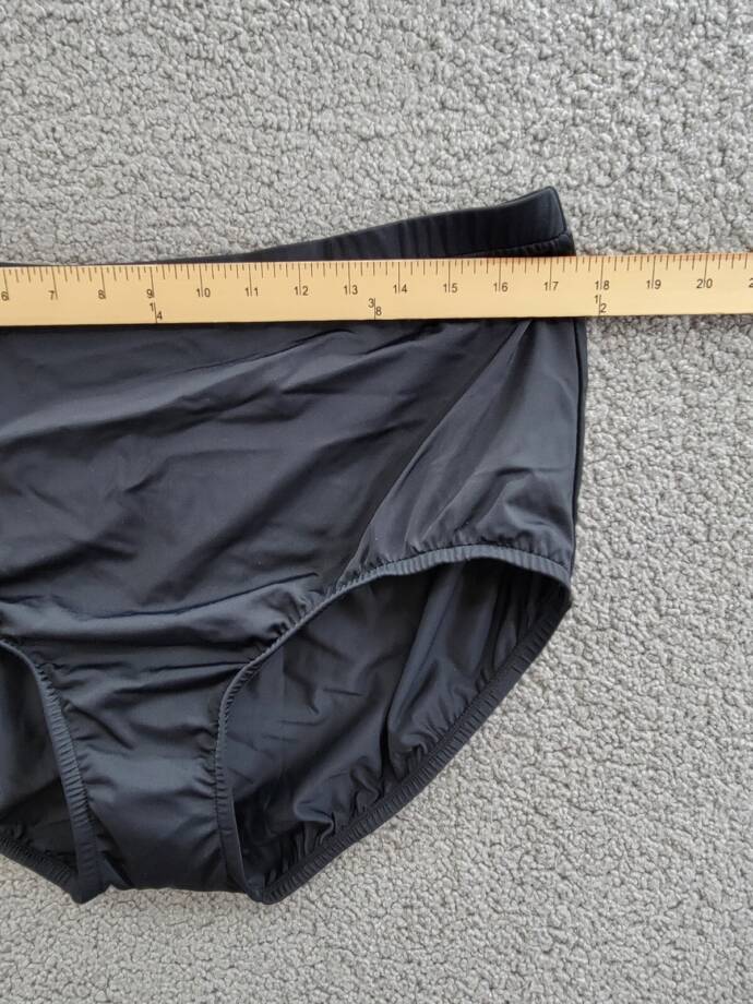 Swim Solutions Plus Size Mid-Rise Tummy-Control Swim Bottoms Women's 22W Black