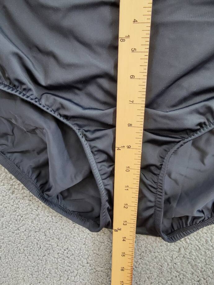 Swim Solutions Plus Size Mid-Rise Tummy-Control Swim Bottoms Women's 22W Black
