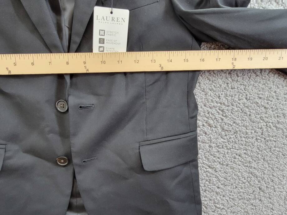 Lauren Ralph Lauren Solid Classic Suit Jacket Big Boys 12R Black Long Sleeve
