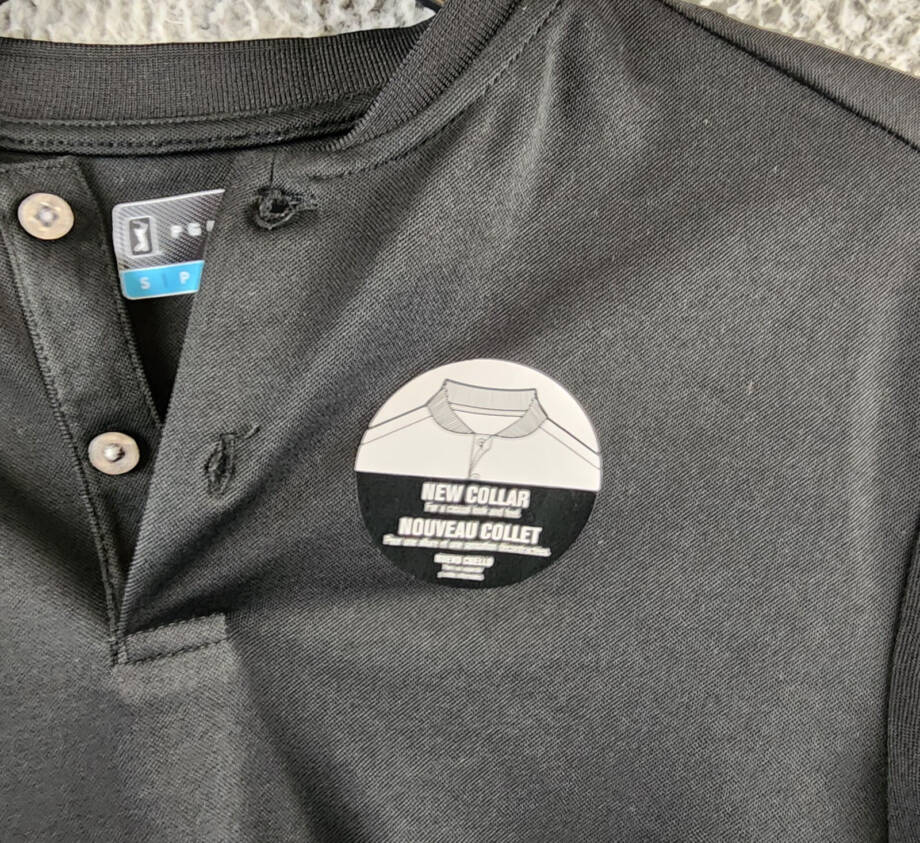 PGA TOUR Pique Golf Polo With New Casual Collar Men’s S Black Short Sleeves~