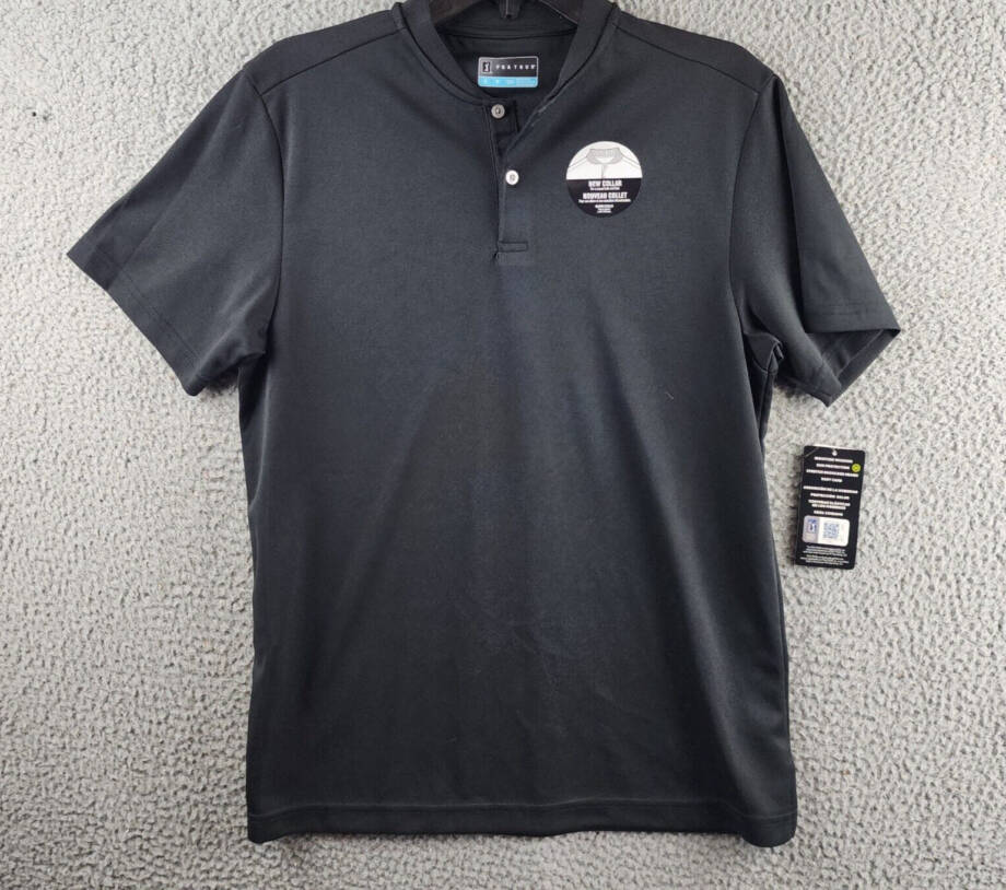 PGA TOUR Pique Golf New Casual Collar Polo Shirt Men’s S Black Short Sleeve