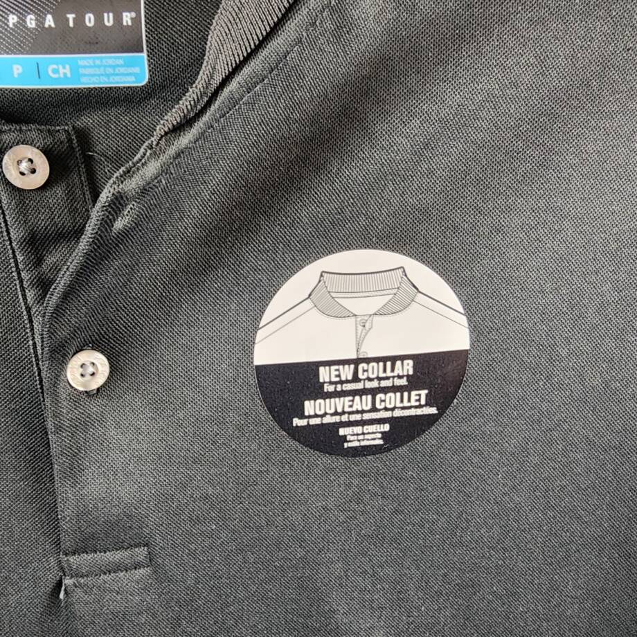 PGA TOUR Pique Golf New Casual Collar Polo Shirt Men’s S Black Short Sleeve