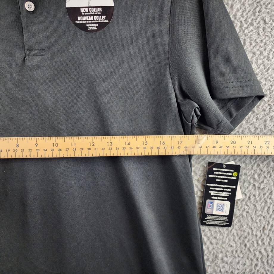 PGA TOUR Pique Golf New Casual Collar Polo Shirt Men’s S Black Short Sleeve