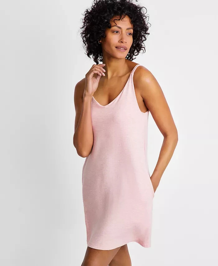 State of Day Fluid Knit Solid Tank Chemise Womens XS Soft Blush Heather Pullover
