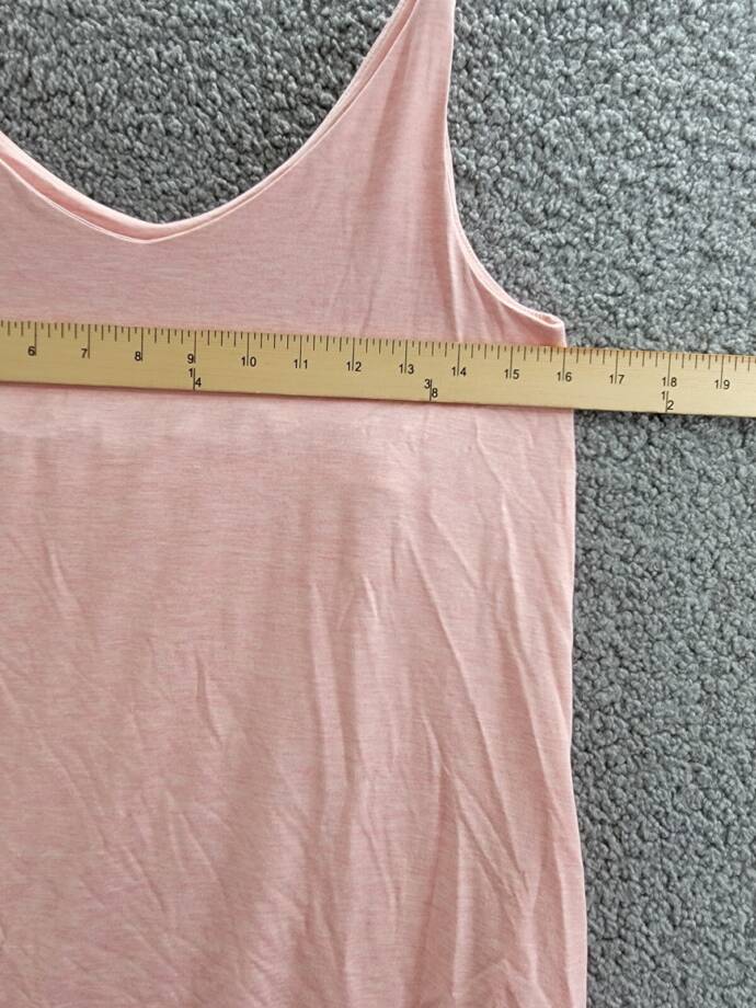 State of Day Fluid Knit Solid Tank Chemise Womens XS Soft Blush Heather Pullover