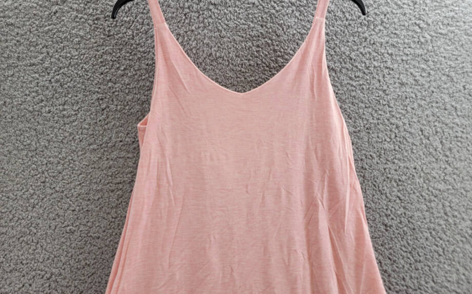 State of Day Fluid Knit Solid Tank Chemise Womens XS Soft Blush Heather Pullover