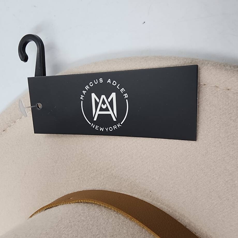 Marcus Adler Faux Leather Knotted Band Wool Blend Felt Hat Women's O/S Bone