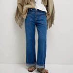 Free People We the Free Palmer Cuffed Jeans Women's 28 Tunnel Vision Zip Closure