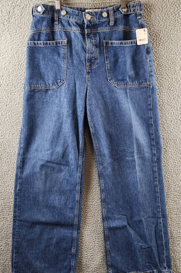 Free People We the Free Palmer Cuffed Jeans Women's 28 Tunnel Vision Zip Closure