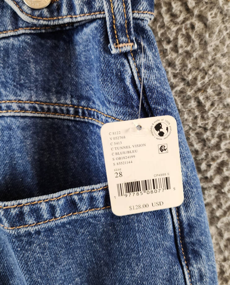 Free People We the Free Palmer Cuffed Jeans Women's 28 Tunnel Vision Zip Closure