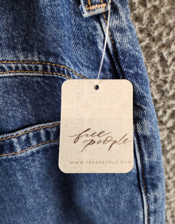 Free People We the Free Palmer Cuffed Jeans Women's 28 Tunnel Vision Zip Closure
