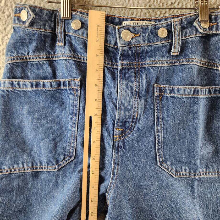 Free People We the Free Palmer Cuffed Jeans Women's 28 Tunnel Vision Zip Closure