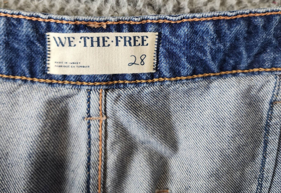 Free People We the Free Palmer Cuffed Jeans Women's 28 Tunnel Vision Zip Closure