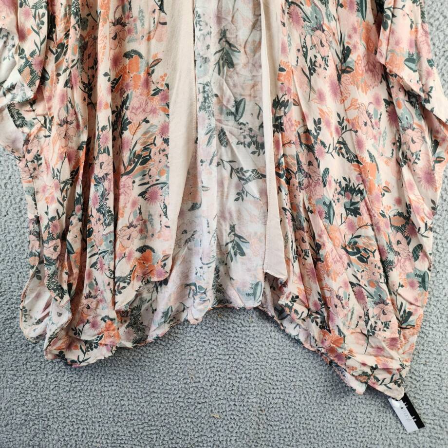 Marcus Adler Floral Open Front Kimono Wrap Women's One Size Multicolored
