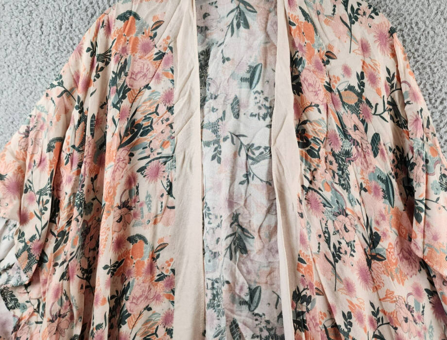 Marcus Adler Floral Open Front Kimono Wrap Women's One Size Multicolored
