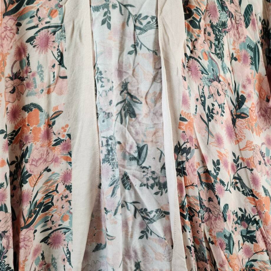 Marcus Adler Floral Open Front Kimono Wrap Women's One Size Multicolored