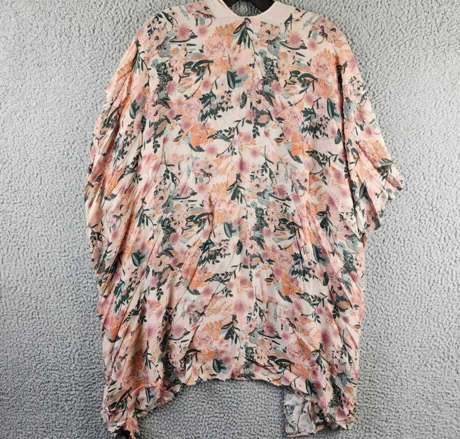 Marcus Adler Floral Open Front Kimono Wrap Women's One Size Multicolored