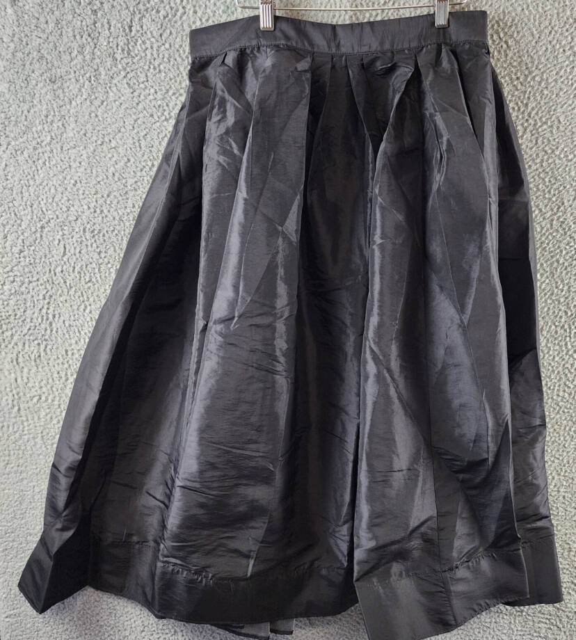 Free People Emilia Full Skirt Women's XL Black Pleated Waist Back Zipper Closure