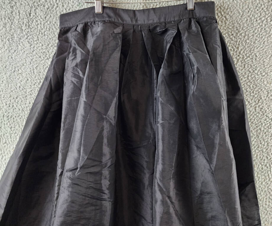 Free People Emilia Full Skirt Women's XL Black Pleated Waist Back Zipper Closure