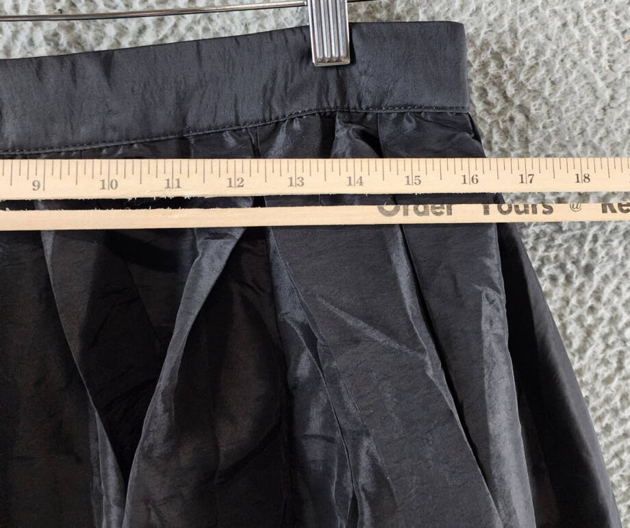 Free People Emilia Full Skirt Women's XL Black Pleated Waist Back Zipper Closure