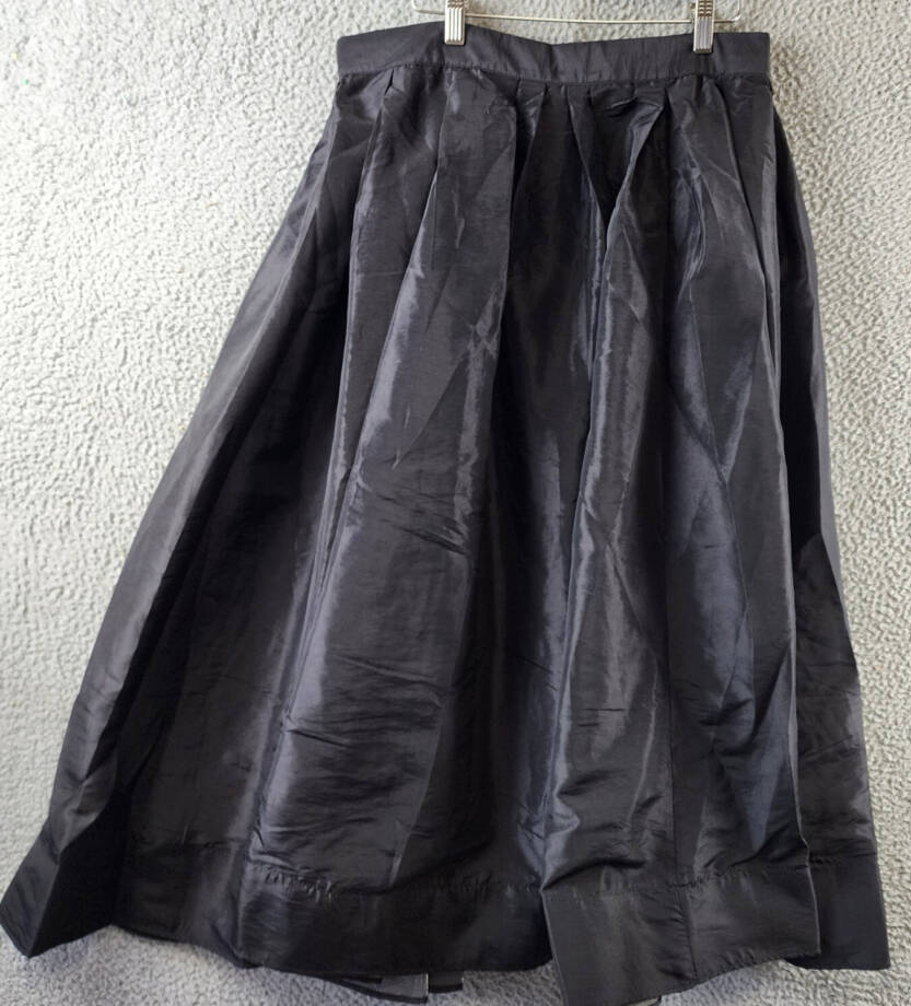 Free People Emilia Full Skirt Women's XL Black Pleated Waist Back Zipper Closure
