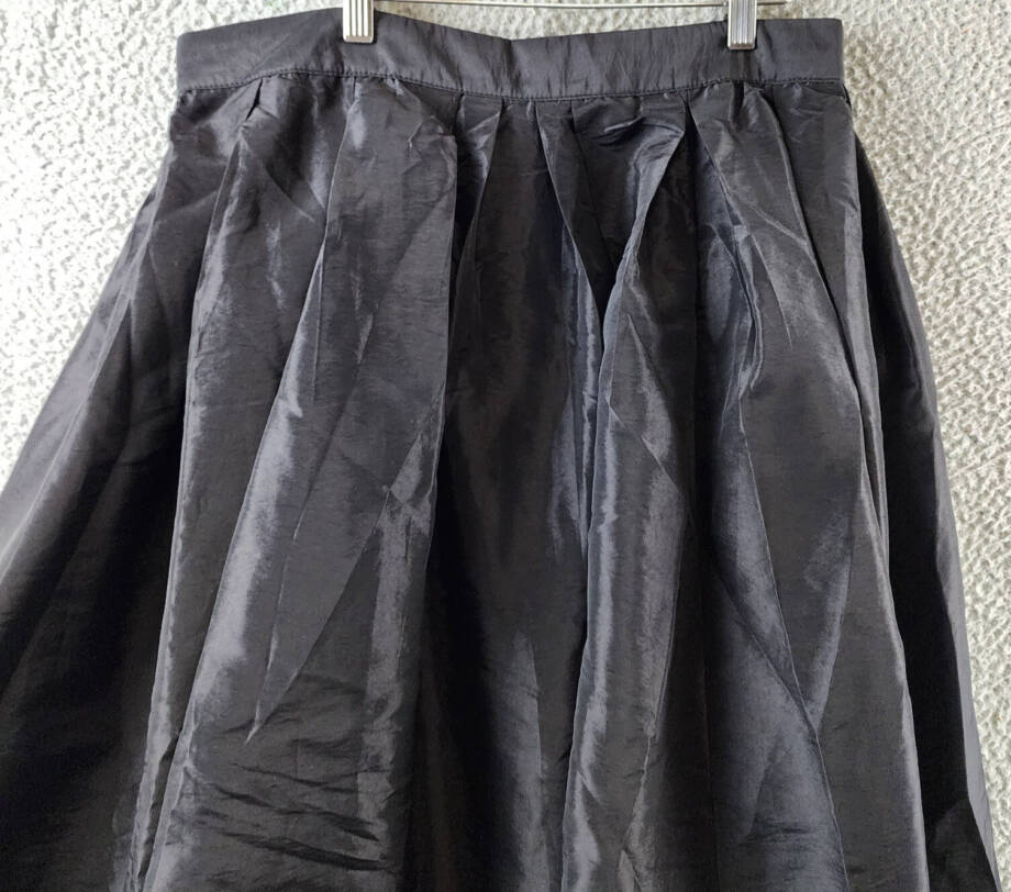 Free People Emilia Full Skirt Women's XL Black Pleated Waist Back Zipper Closure