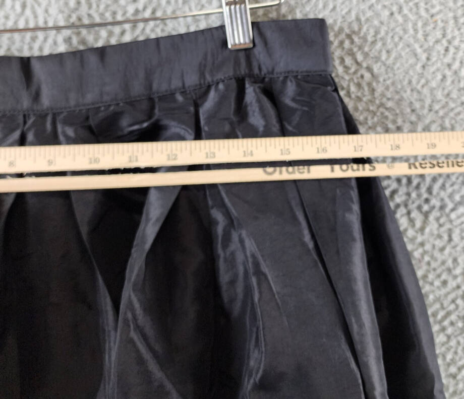 Free People Emilia Full Skirt Women's XL Black Pleated Waist Back Zipper Closure