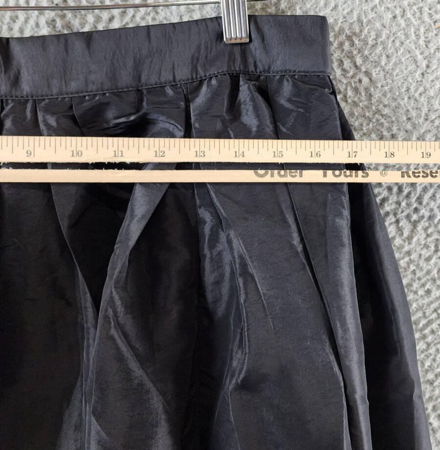 Free People Emilia Full Skirt Women's XL Black Pleated Waist Back Zipper Closure