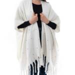 I.N.C. International Concepts Open Embellished Wrap Sweater Women's OS Ivory