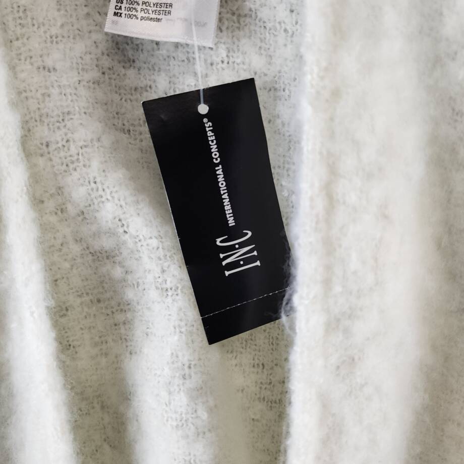 I.N.C. International Concepts Open Embellished Wrap Sweater Women's OS Ivory