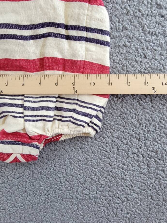 Ralph Lauren Linen Striped Bubble Shortalls & Hat Set Baby Boys 12M Multi Snap